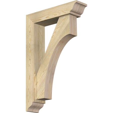 Westlake Traditional Rough Sawn Bracket W/ Offset Brace, Douglas Fir, 6W X 24D X 36H